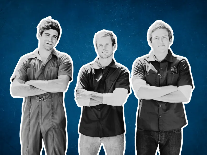 plumbers on a blue background
