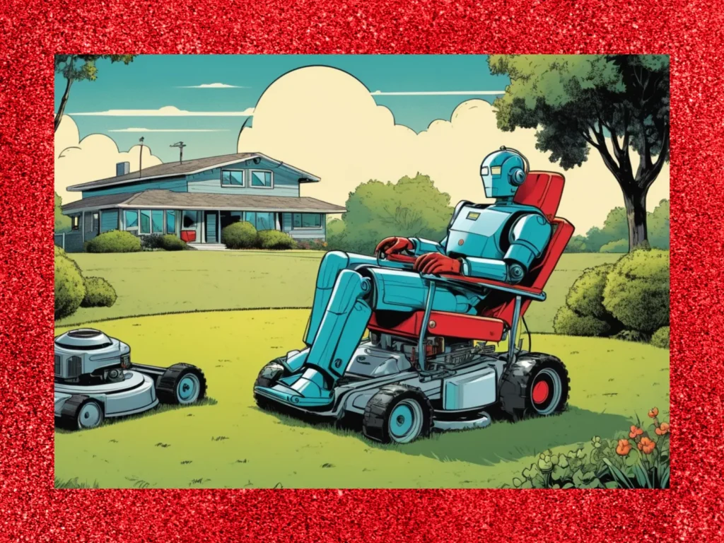 robot mowing the lawn